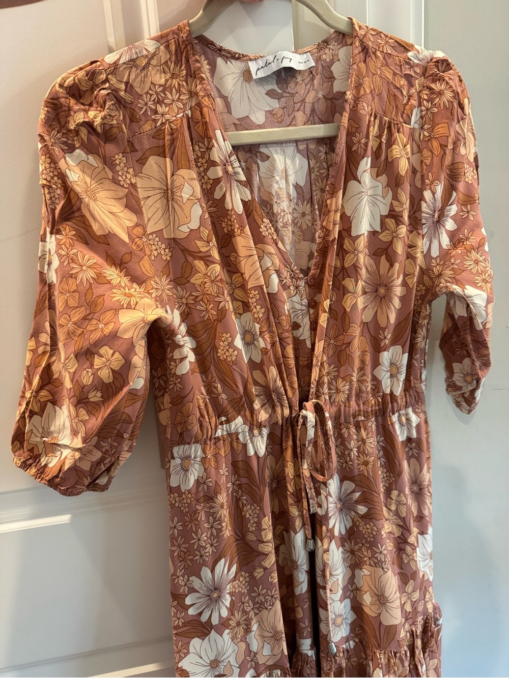Petal & Pup Dusty Rose Floral Midi Dress - Picture 4 of 5